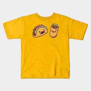 Cute Taco And Burrito Food Kids T-Shirt